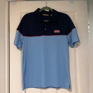 Cutter and Buck Ole Miss Polo Navy and Powder Blue